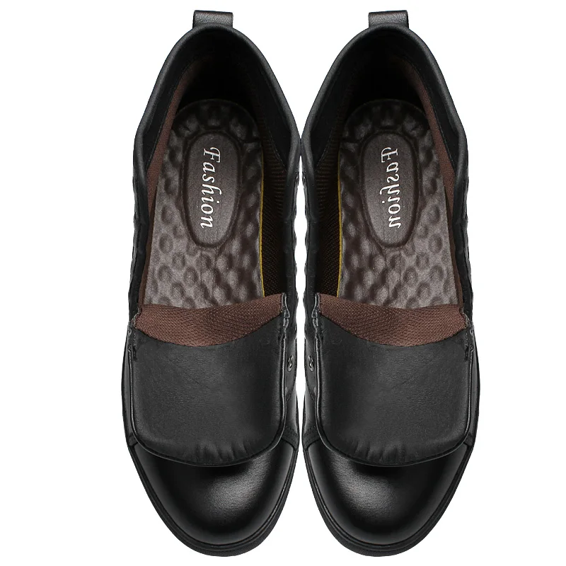 Мужские ботинки из натуральной кожи + теплые зимние на меху черные мужская обувь