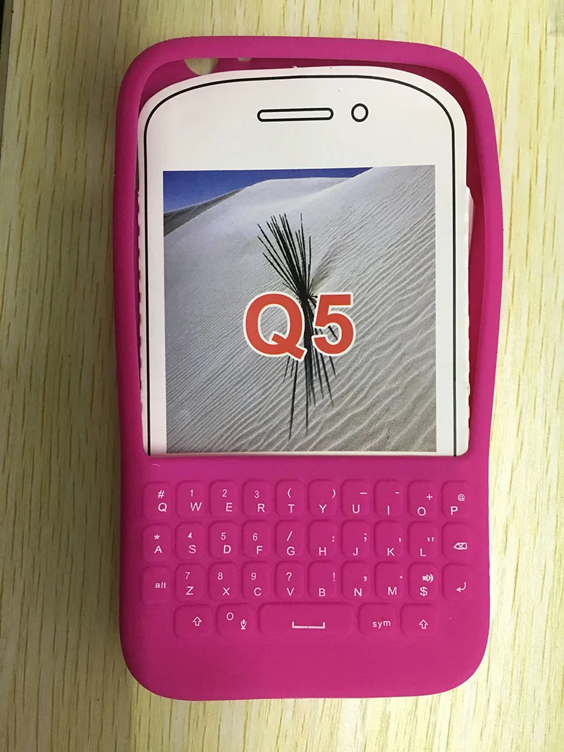 Oudini Новая мягкая силиконовая задняя крышка чехол для клавиатуры для Blackberry Q5 чехол защитный чехол - Цвет: Розовый