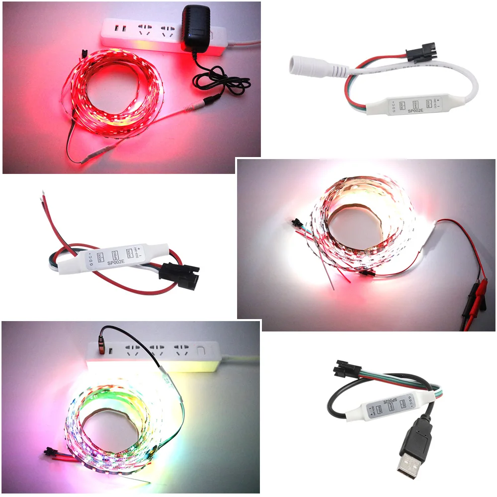 DC5V-24V светодиодный контроллер SP002E 3 клавиши мини пиксель диммер 3pin для WS2812B WS2811 WS2812 светодиодный пиксельный светильник Модуль разъем JQ