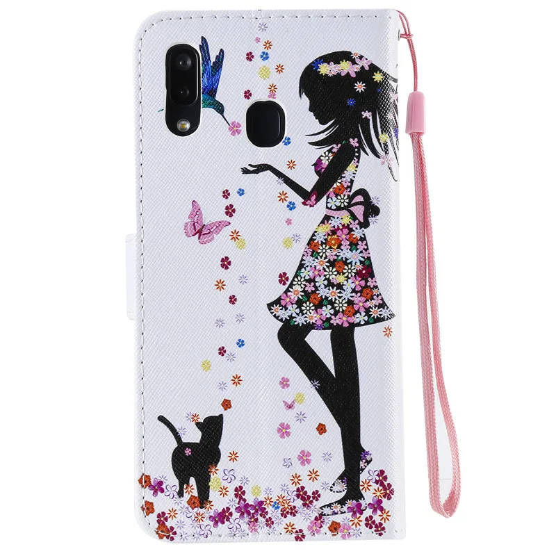 For Samsung A20 Case Flip Luxury PU Leather Back Cover Phone Galaxy A 20 GalaxyA20 A205F A205 SM-A205F | Мобильные телефоны и