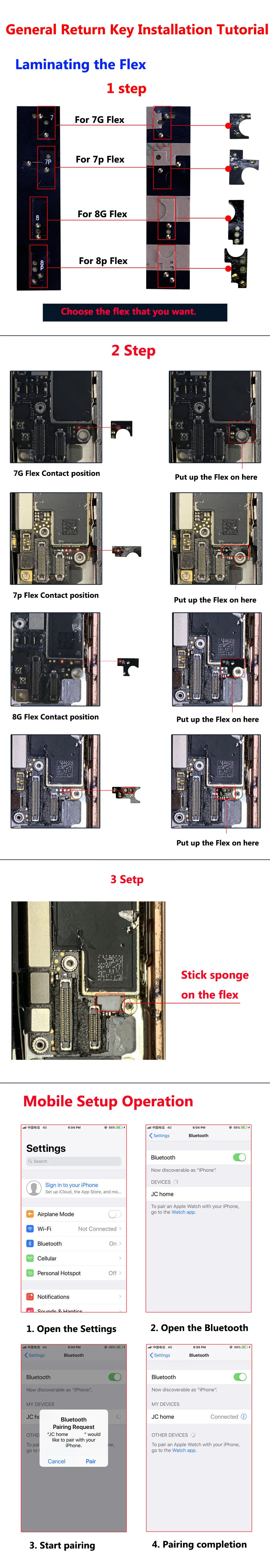 3-е поколение универсальная Кнопка Домой Flex для iPhone 7 7plus 8 8p 8 Plus функция возврата домой решение