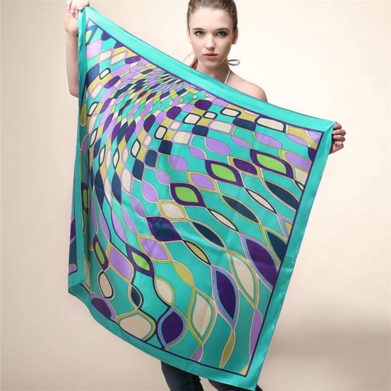 Женский шейный платок в европейском стиле 90x90 см|silk scarf|silk scarf womensquare |
