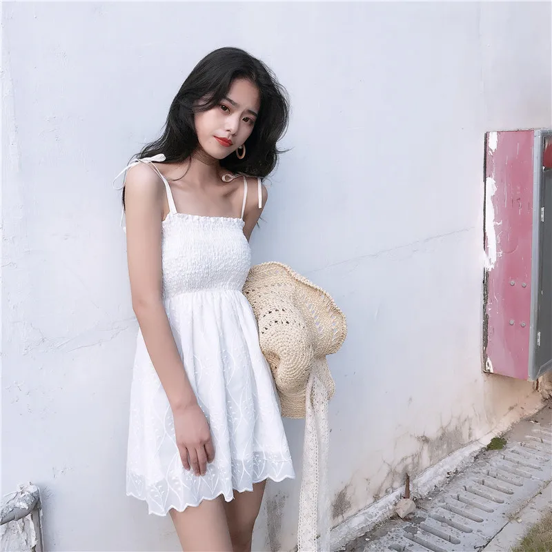 Lychee для девочек сексуальное с вышивкой на шнуровке без рукавов летнее женское