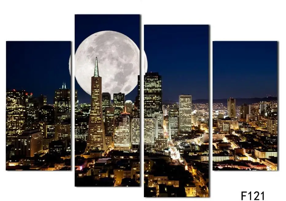 4 Панели Unframed Пейзаж Маслом Дешевые Холст Стены Искусства Висит Картина