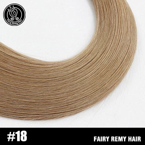 #18 Сказочные волосы remy, 100 г/шт., настоящие европейские Прямые Натуральные кудрявые пучки волос, 16 дюймов, платиновый блонд, волосы Remy для наращивания - Цвет: #18