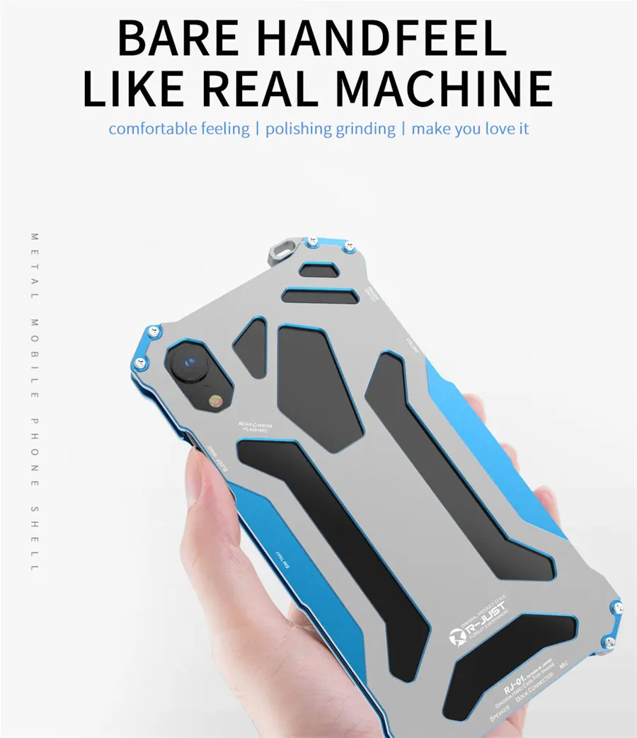 Классный металлический чехол для телефона для iPhone XS Max чехол для iPhone XS R-JUST Gundam Алюминиевый Чехол Coque Capa Funda для iPhone XR