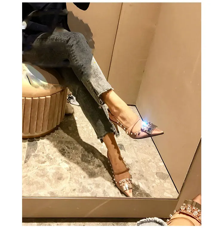 Женские босоножки новые туфли лодочки на тонком высоком каблуке 5 8 см с шелковыми