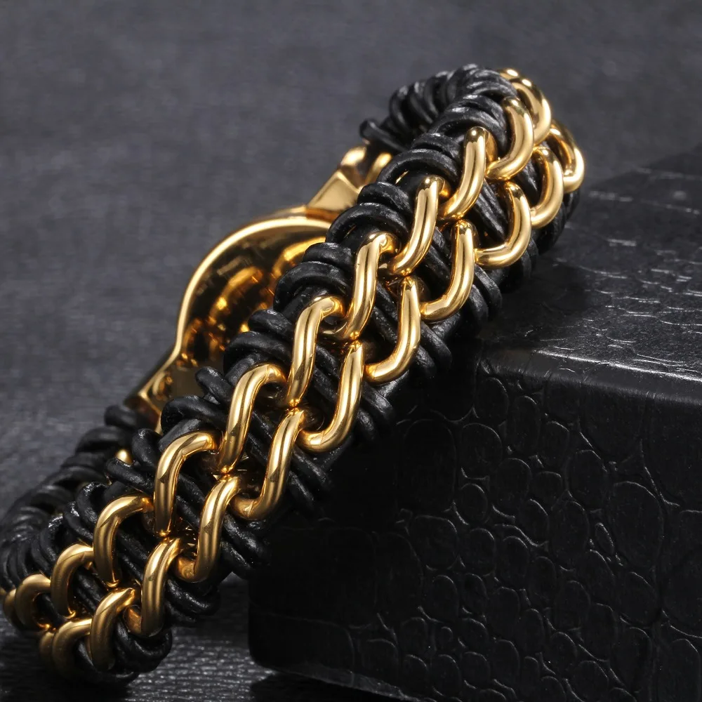 Мужской браслет из натуральной кожи с длинной волчьей головкой 22 см|head bracelet|wolf head