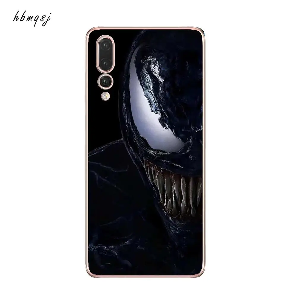Силиконовый чехол для huawei p20 lite прозрачный из ТПУ с рисунком Веном и мстителем