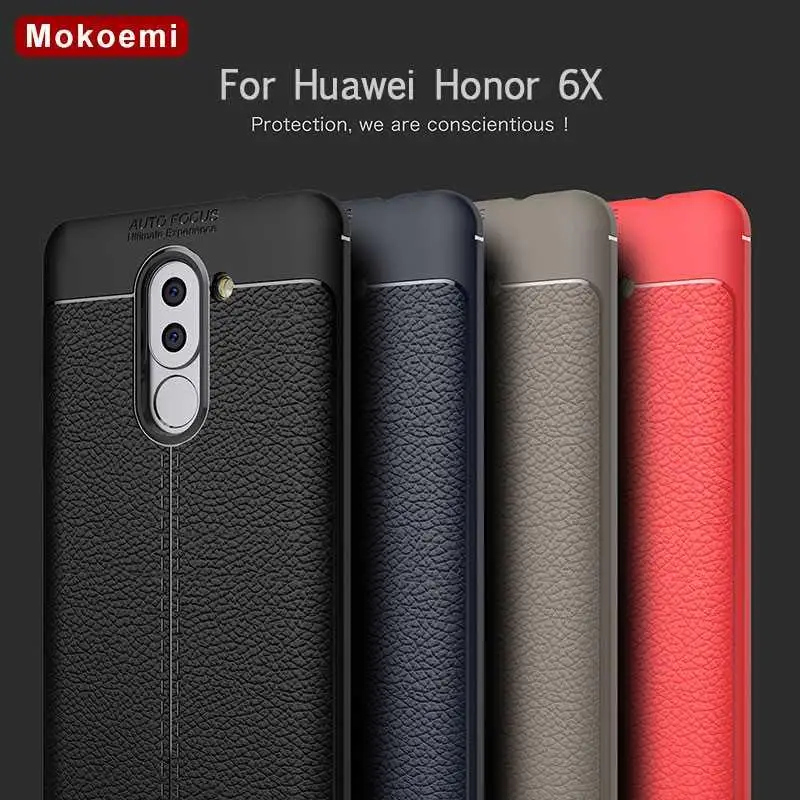 Mokoemi Модный чехол с узором Личи Ударопрочный Мягкий 5 &quotдля Huawei Honor 6X для телефона