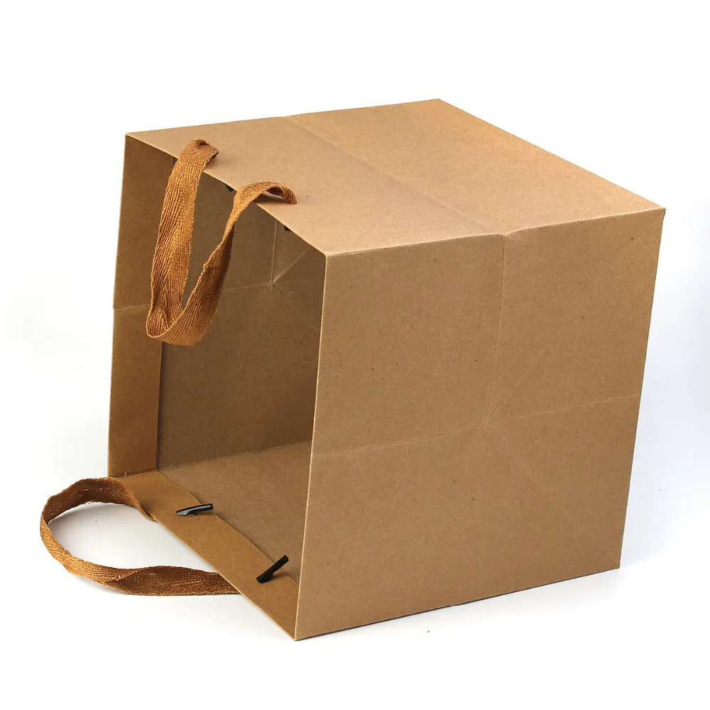 DoreenBeads бумажные подарочные пакеты для вечерние квадратные коричневые цвета