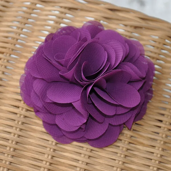 3 шт./лот фиолетовое 7 см шифоновое платье с оборками Аппликация цветы