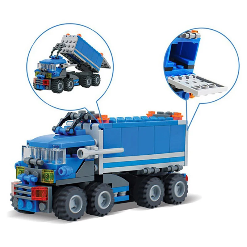 KAZI 163pcs DIY Dumper Truck Model City Building Blocks Enlighten Bricks Sets with figures Educational Toys For Children Gifts | Игрушки и