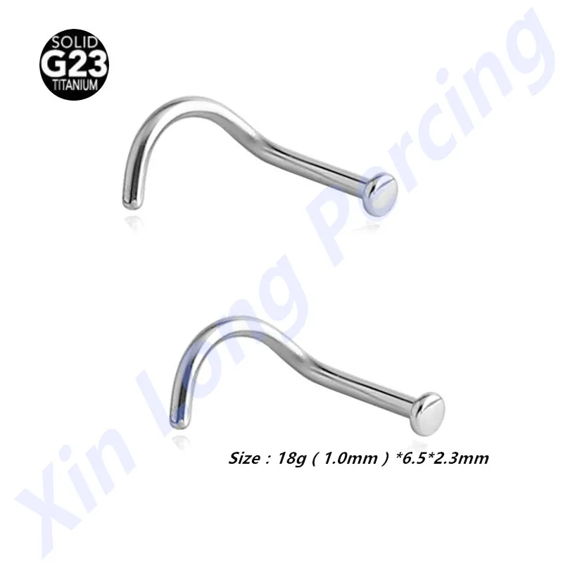 2 шт. розничной G23 Титан 18 калибра плоский диск нос винт кольцо Стад пирсинг