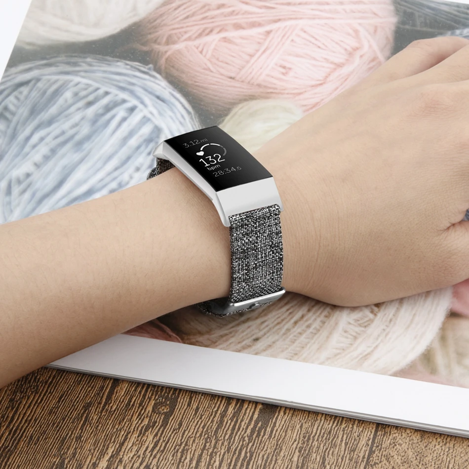 YUEDAER серый нейлоновый ремешок для Fitbit Charge 3 Charge3 ремешок для мужчин t холщовый ремешок для мужчин и женщин браслет для Fit Bit Charge 3
