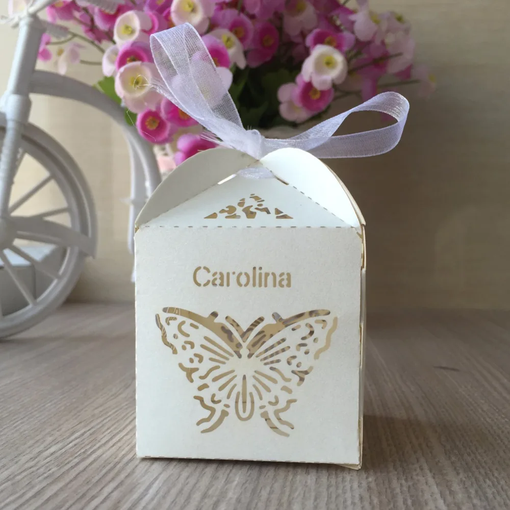100 шт заказное имя Свадебная вечеринка коробка шоколадных конфет подарочные