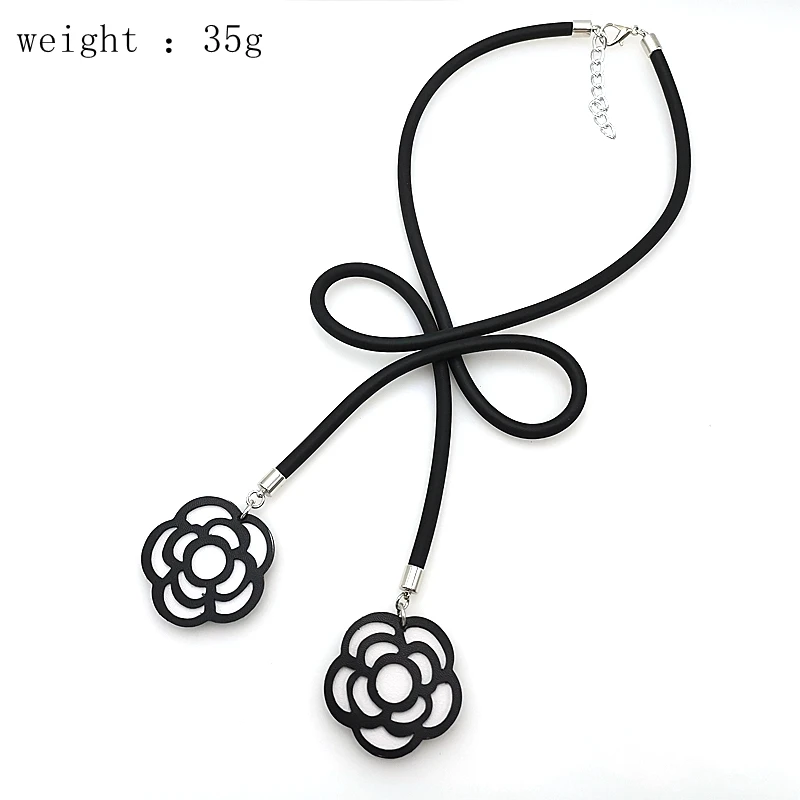 YD&ampYDBZ Designer Hand Made Bow-knot Pendant Necklace For Women Drop Flowers 9 Color Jewelry Rubber Rope Leather Pendants Choker |