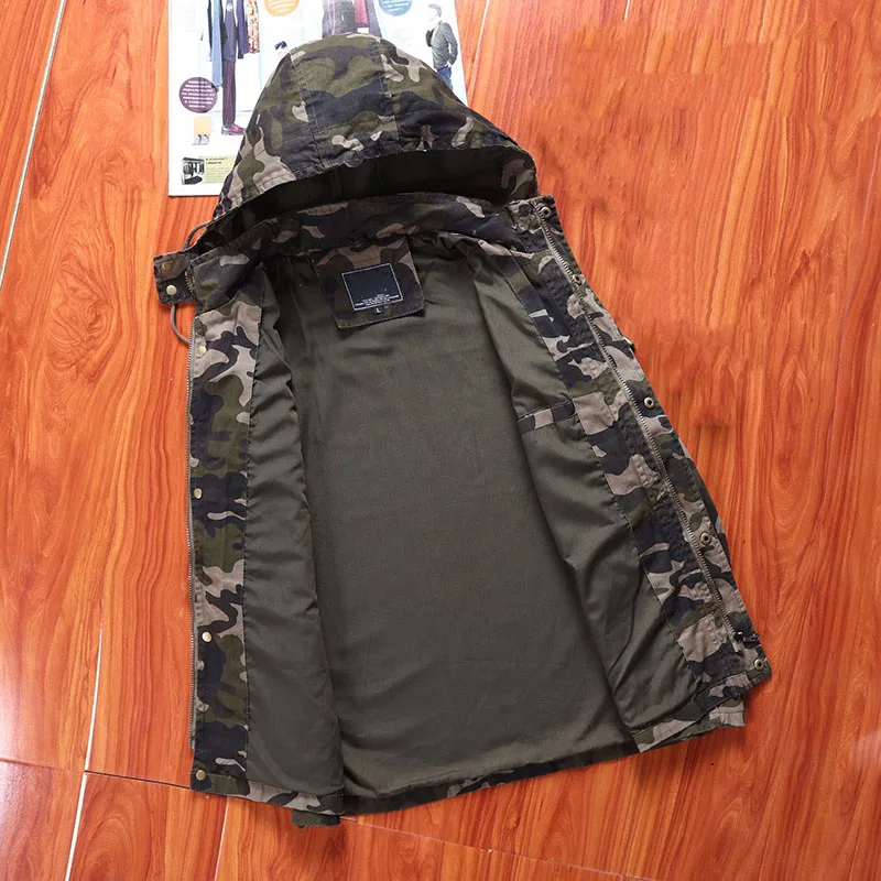 Мужская куртка в стиле милитари камуфляжная верхняя одежда с длинным рукавом