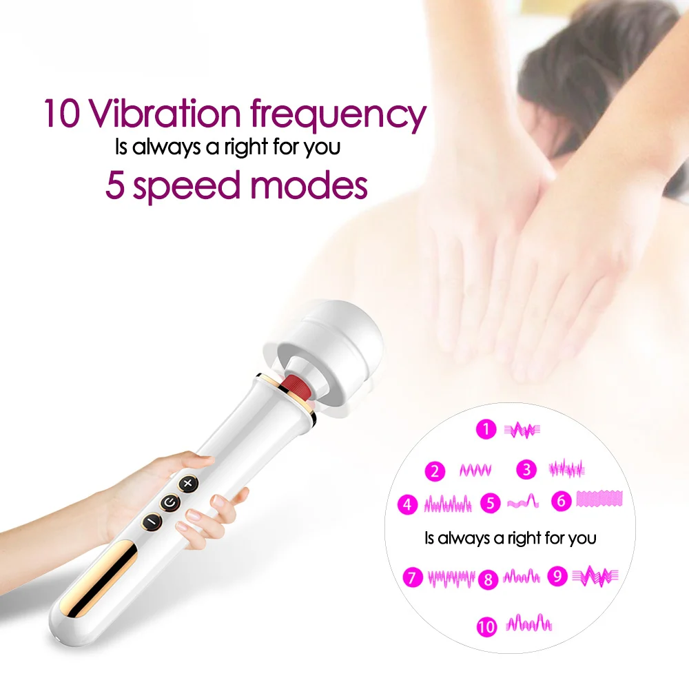 10 скоростей сильная вибрация AV палка Вибратор массажер для тела большая