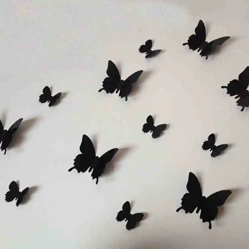 12 шт./компл. ПВХ 3D Бабочка Наклейка на стену для детей декор гостиных винтажный
