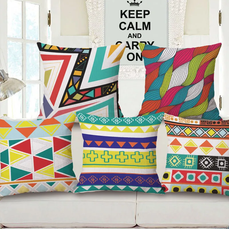 ZXZXOON красочные геометрические домашний текстиль полиэфирная квадратная Подушка