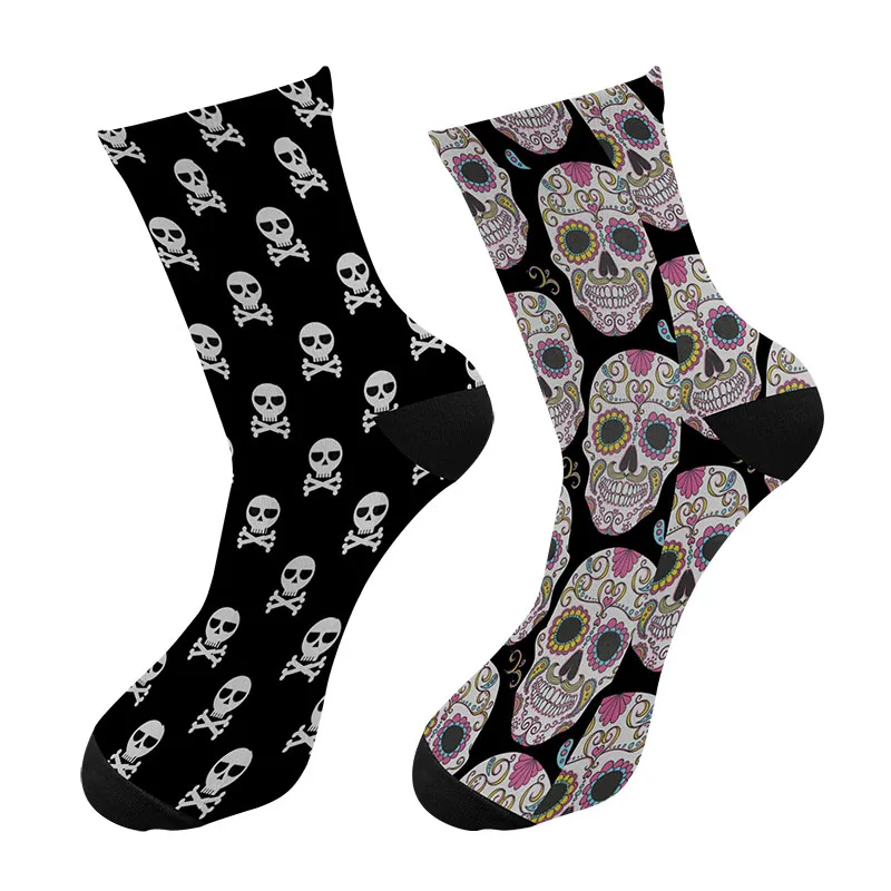 

Men Fashions 3d Printed Skull Foot X Ray Crew Socks Men Funny Sugar Skull Skeleton Long Socks Street Trend Cloud Tube Socks