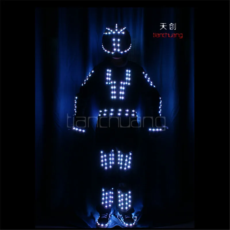 TC-158 программируемая светодиодная одежда бальный зал робот светодиодный костюм