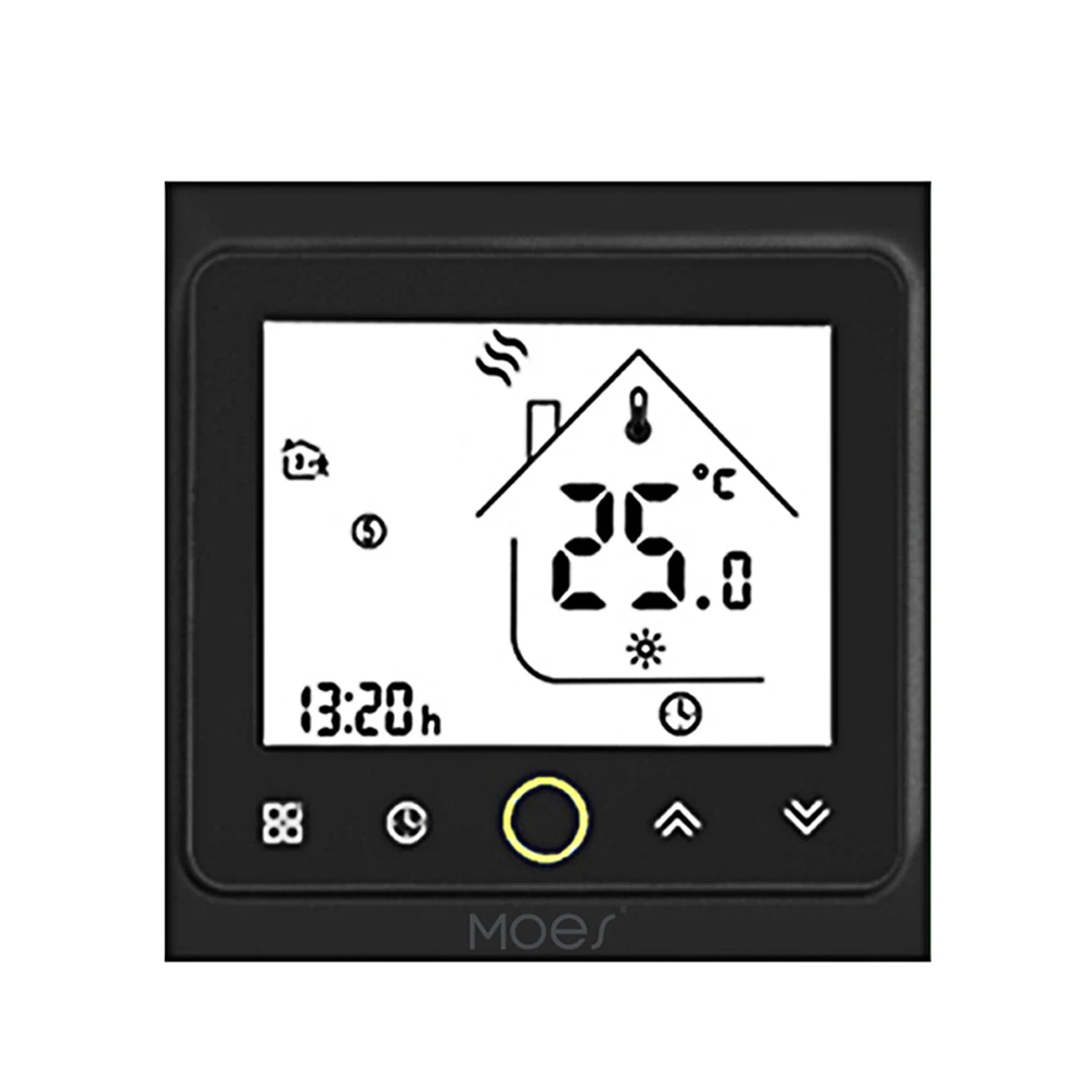 Black NO Wifi MOES APP управление Wi-Fi умный термостат контроль температуры ler 16A совместим с Alexa/Google Home электрическое Отопление для дома - Цвет: Black NO Wifi