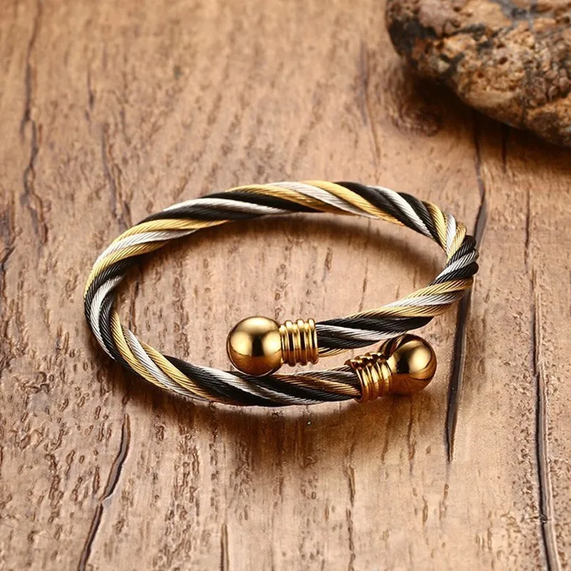 Vnox витой кабель манжеты браслет/кольцо Ювелирные наборы для Для женщин vnox панк