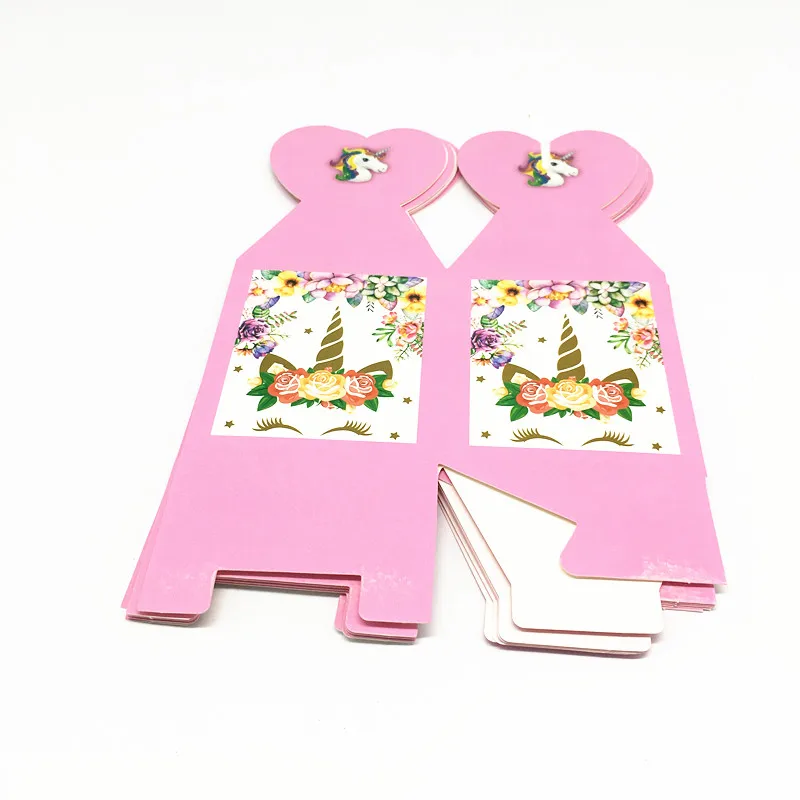 6 шт./лот розовые коробки для конфет с единорогом подарочные вечерние Детские
