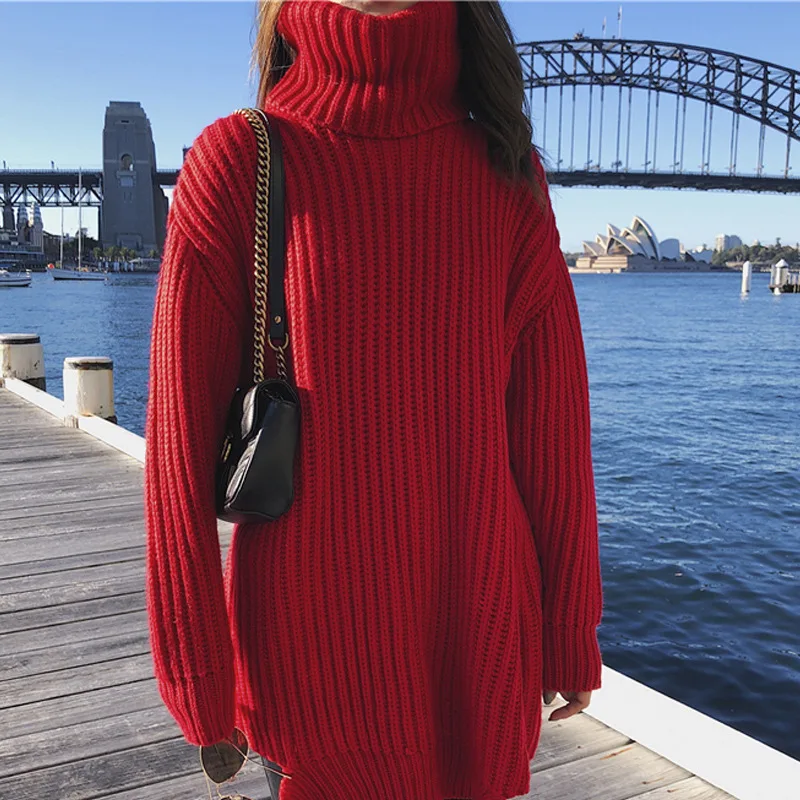 One Size for 45kg -65kg/99lb-143lb Autumn Winter women's knitted sweater new warm loose soft woman white red pullover sweaters | Женская