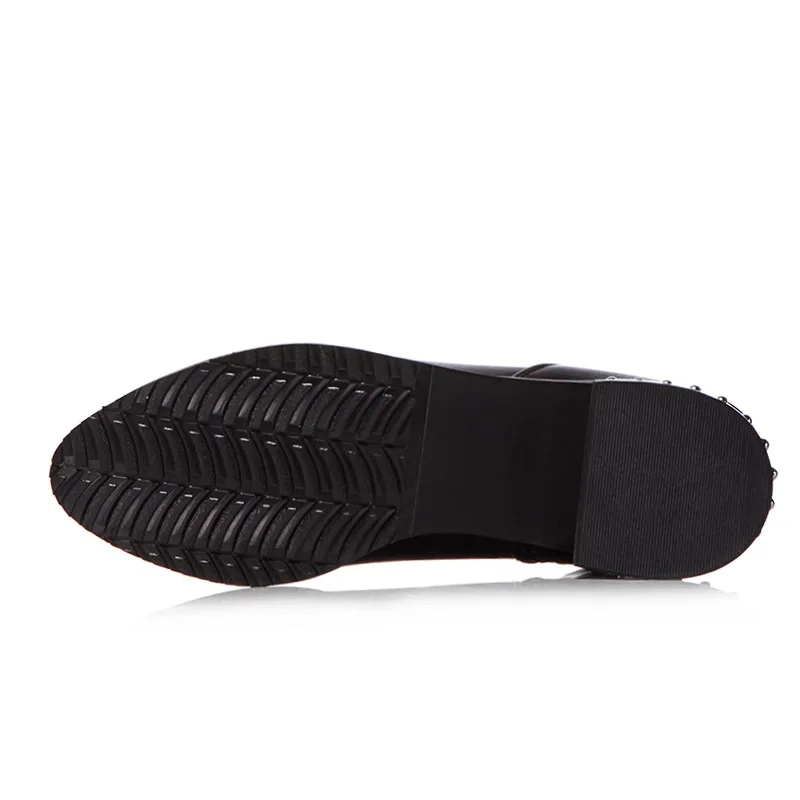 Женские ботинки челси в стиле панк с металлическими шариками Зимние ботильоны