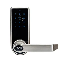 Satin Nickel Умный электронный дверной замок, код, 4 карты, механические клавиши, сенсорный экран, клавиатура, цифровой замок с паролем, без ключа, умный дом lk818BS - Цвет: Satin Nickel