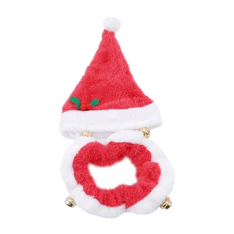 1 комплект шапка и ошейник с колокольчиками Рождественский головной убор