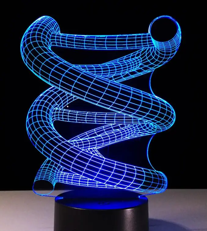 3D ДНК светодиодный ночной Светильник ABS сенсорный база абстрактный спираль лампа светодиодный ночной Светильник Настольный Иллюзия домашний бар настольная декоративная лампа лава лампа - Испускаемый цвет: 7 colors change 8