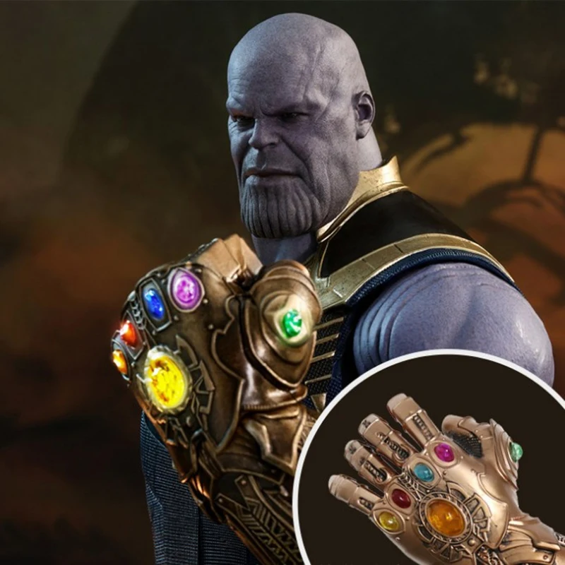 Мстители Endgame Бесконечность Gauntlet Косплей танос светодиодный свет ПВХ экшен