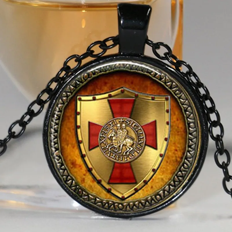 Ожерелье с подвеской рыцаря темплара стеклянный кабошон 1 шт.|glass cabochon necklace|cabochon