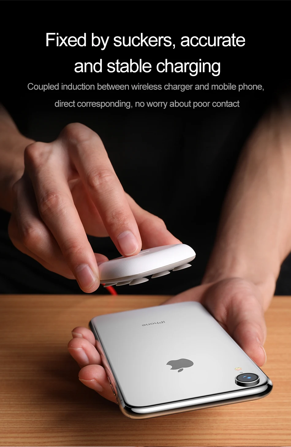 Беспроводное зарядное устройство Baseus на присоске для iPhone 11 Pro Max Qi, беспроводная зарядная подставка для samsung Note 9 S9+ USB беспроводное зарядное устройство