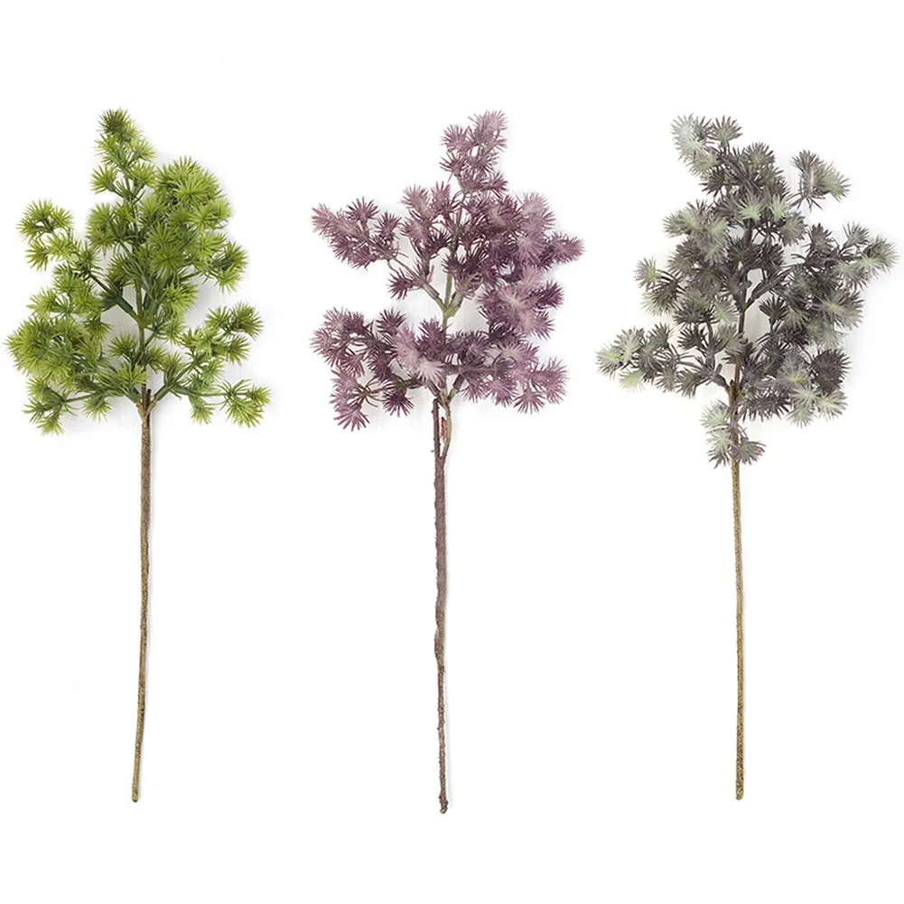 Искусственная искусственная игла растение трава флокирующие оленьи листья