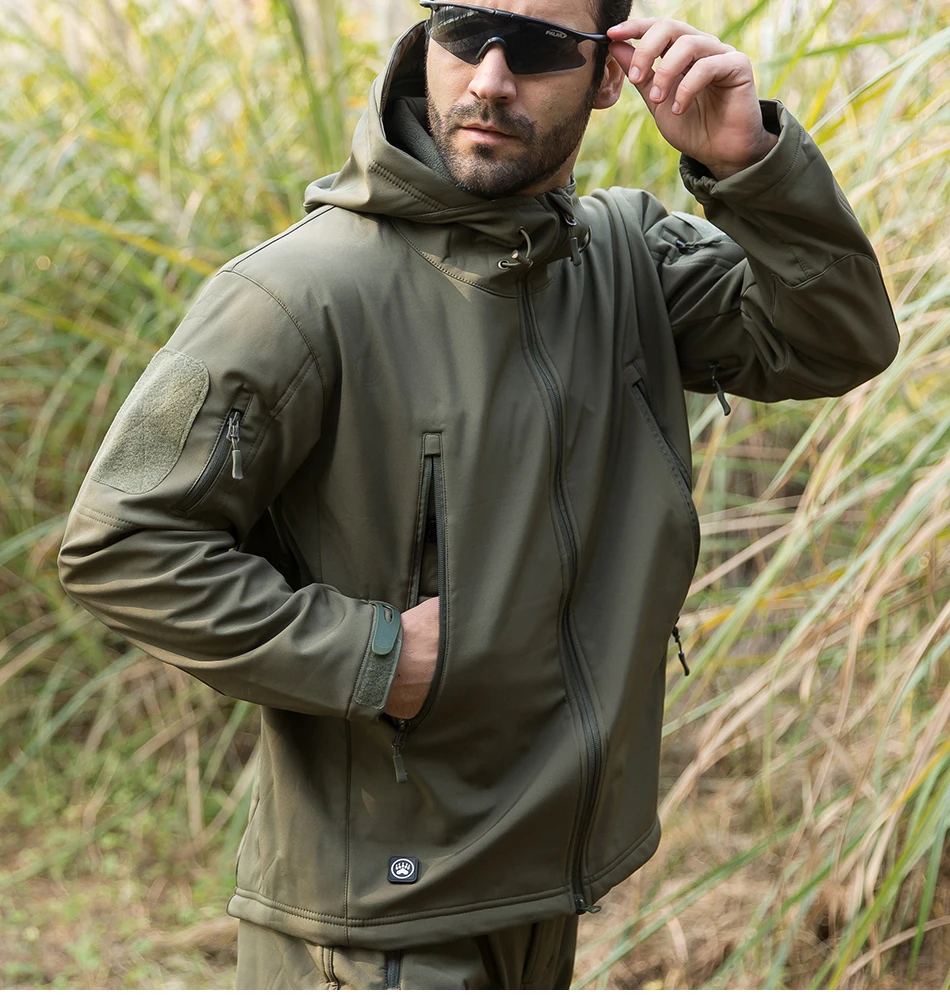 ReFire Gear Акула кожа мягкая оболочка Тактическая Военная куртка мужская водонепроницаемая флисовая куртка армейская одежда камуфляжная ветровка куртка