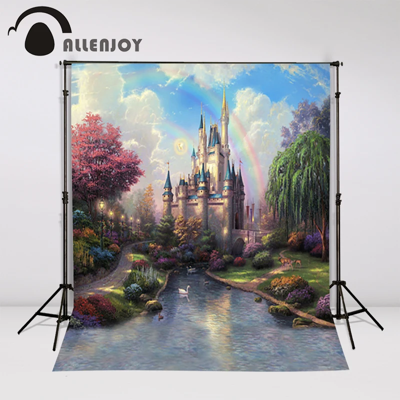Allenjoy фон с замком для фотосъемки Детские вечерние Мультяшные Декорации для фотостудии