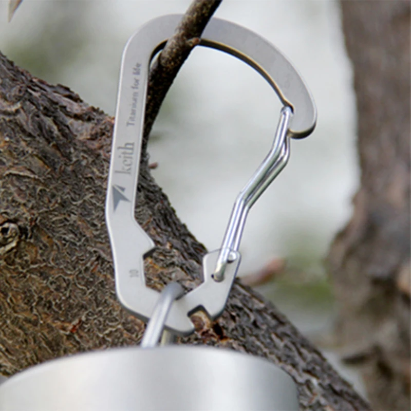 Титановый карабин для ключей Keith EDC брелок застежка походов разделенные мини