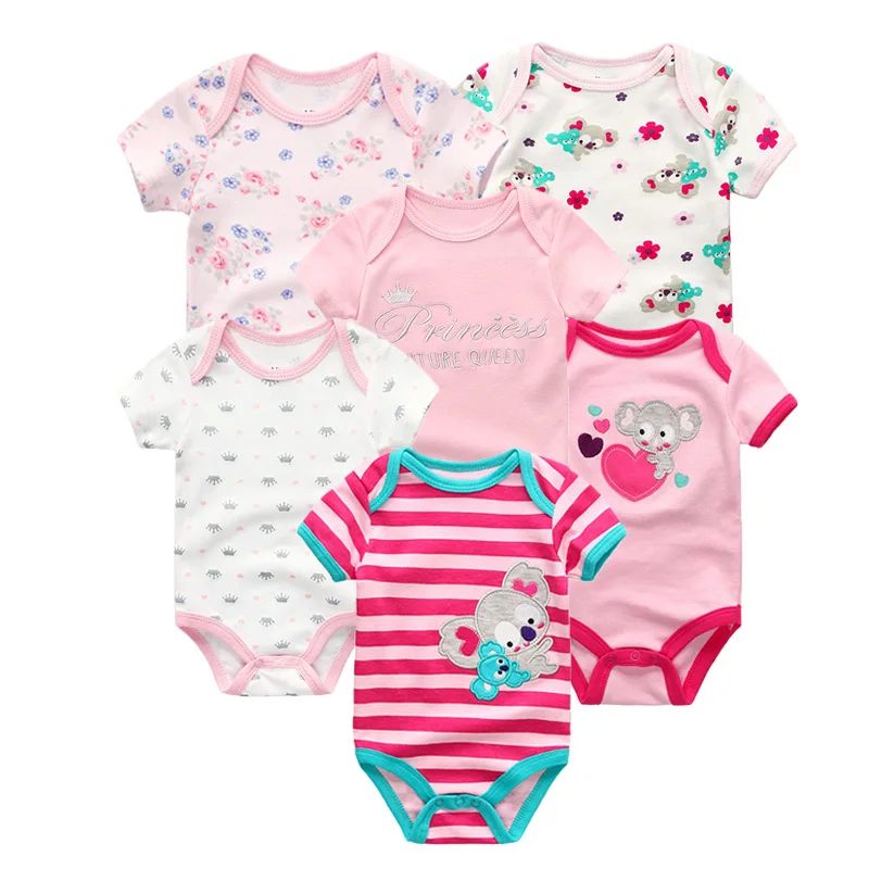 Clothing Sets6992 Г., 6 шт./партия, детская одежда хлопковая одежда с единорогом для маленьких девочек Одежда для новорожденных мальчиков Комплекты одежды для малышей с короткими рукавами Roupa de - Цвет: Clothing Sets6992