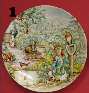 8 дюймов Beatrix Potter The Tale of Peter Rabbit иллюстрация живопись тарелка Украшение Декор плоское блюдо подвесные тарелки блюдо - Цвет: A