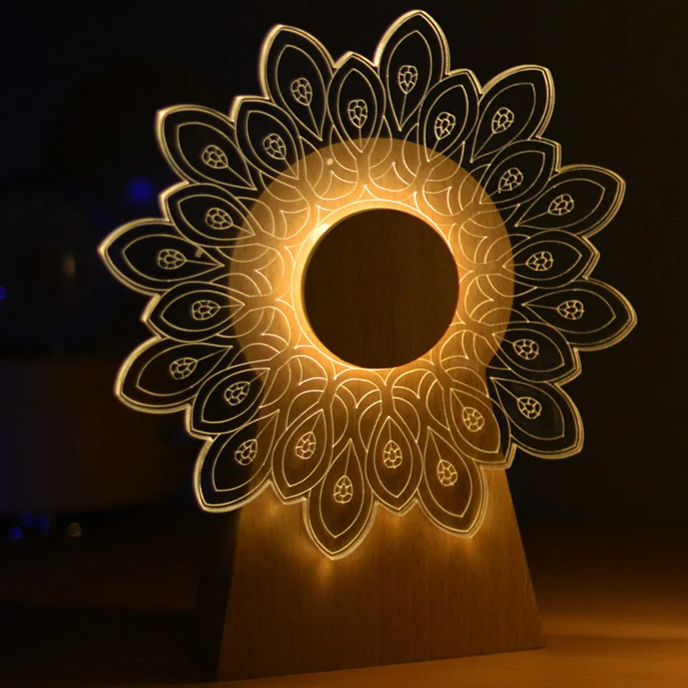 Фото USB питание 3D ветряная мельница светильник деревянная вращающаяся музыкальная шкатулка креативный подарок настольная Лампа Домашнее насто... №2