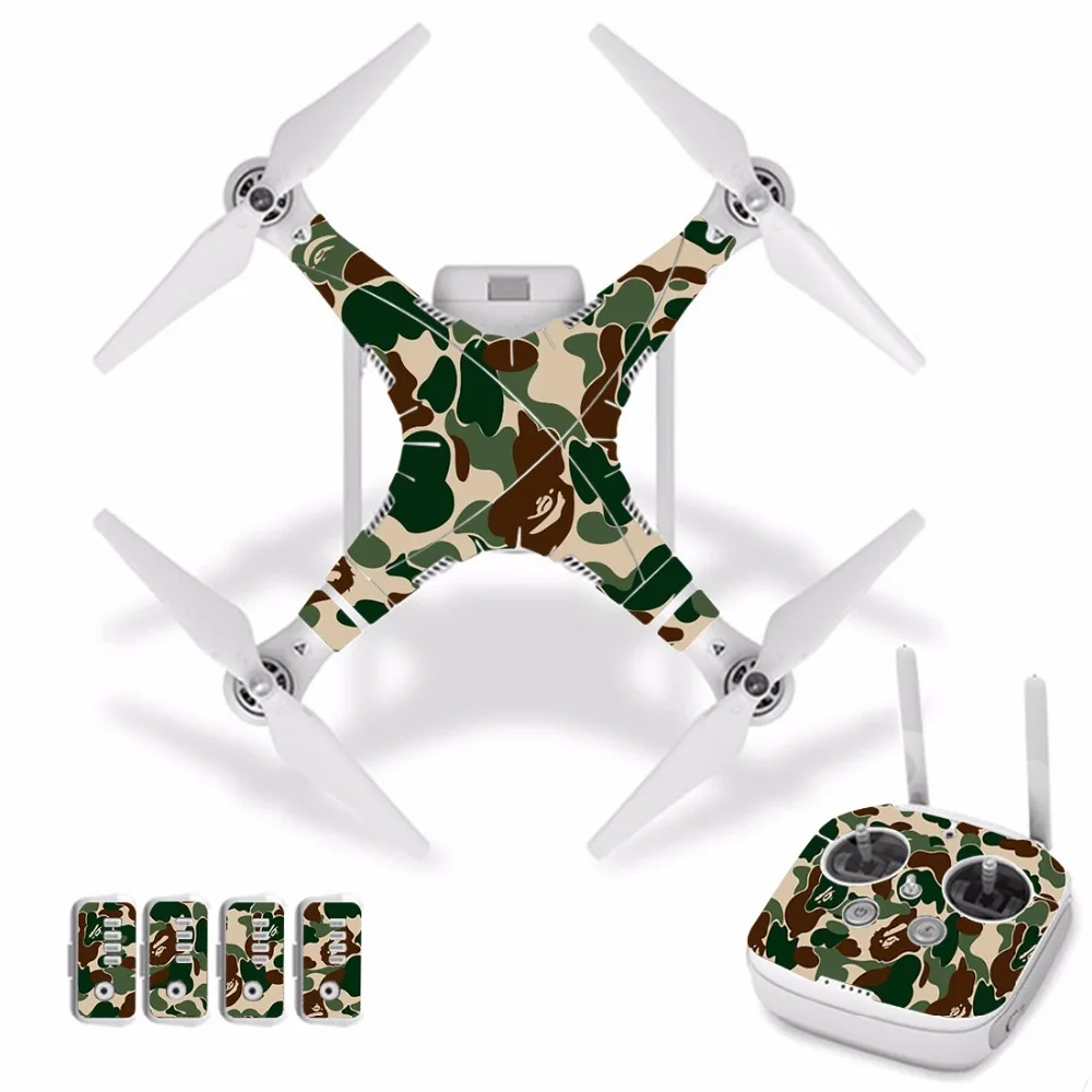 [J30037] камуфляжная водонепроницаемая ПВХ наклейка на кожу наклейка для DJI Phantom 3 Drone Защитная пленка для тела+ крышка пульта дистанционного управления