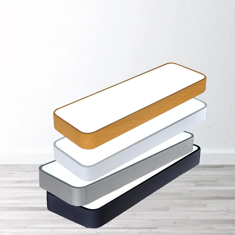 Прямоугольный потолочный светильник s деревянный цвет (лакированный)