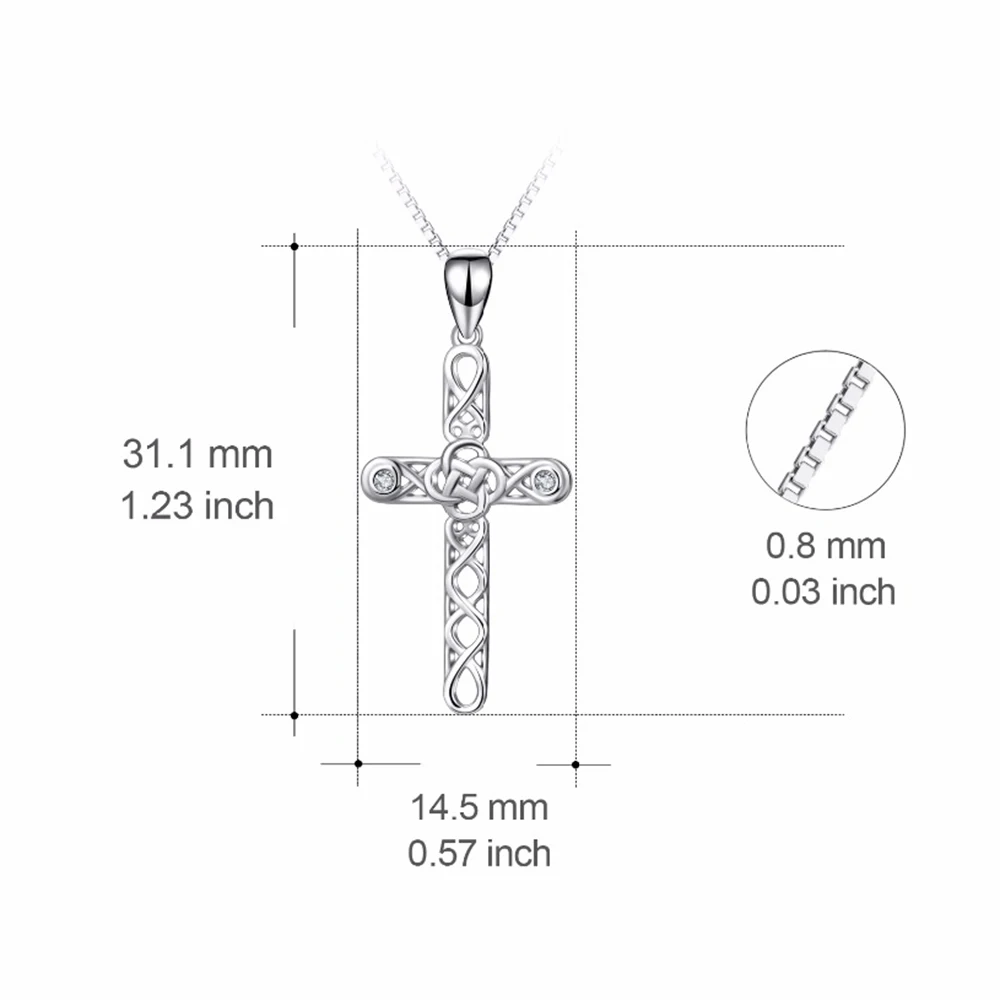Женская цепочка из серебра 925 пробы с кулоном в виде креста | Украшения и