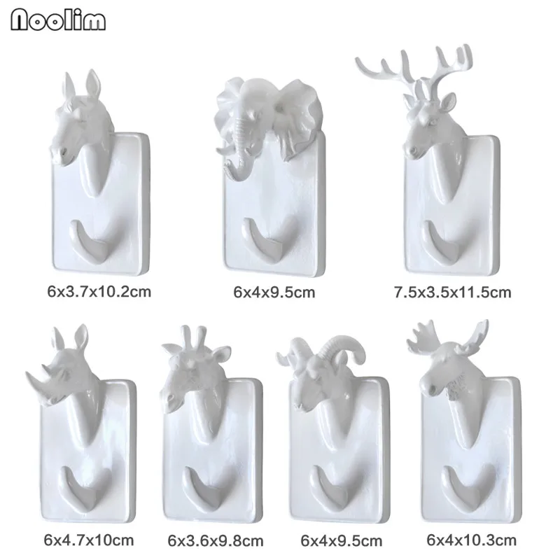 Полимерный крючок для ключей NOOLIM в виде головы оленя держатель пальто кошелька