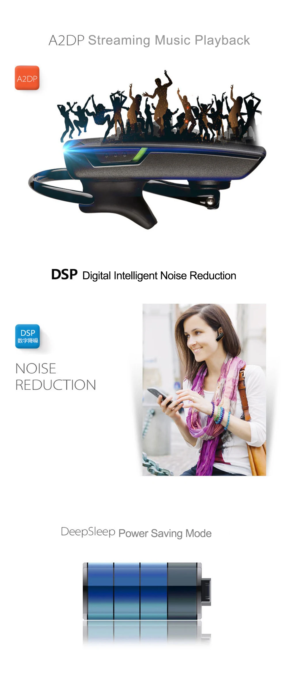 Новые беспроводные bluetooth-наушники Plantronics Explorer 10 с голосовым управлением и шумоподавлением с микрофоном для Xiaomi Sumsung